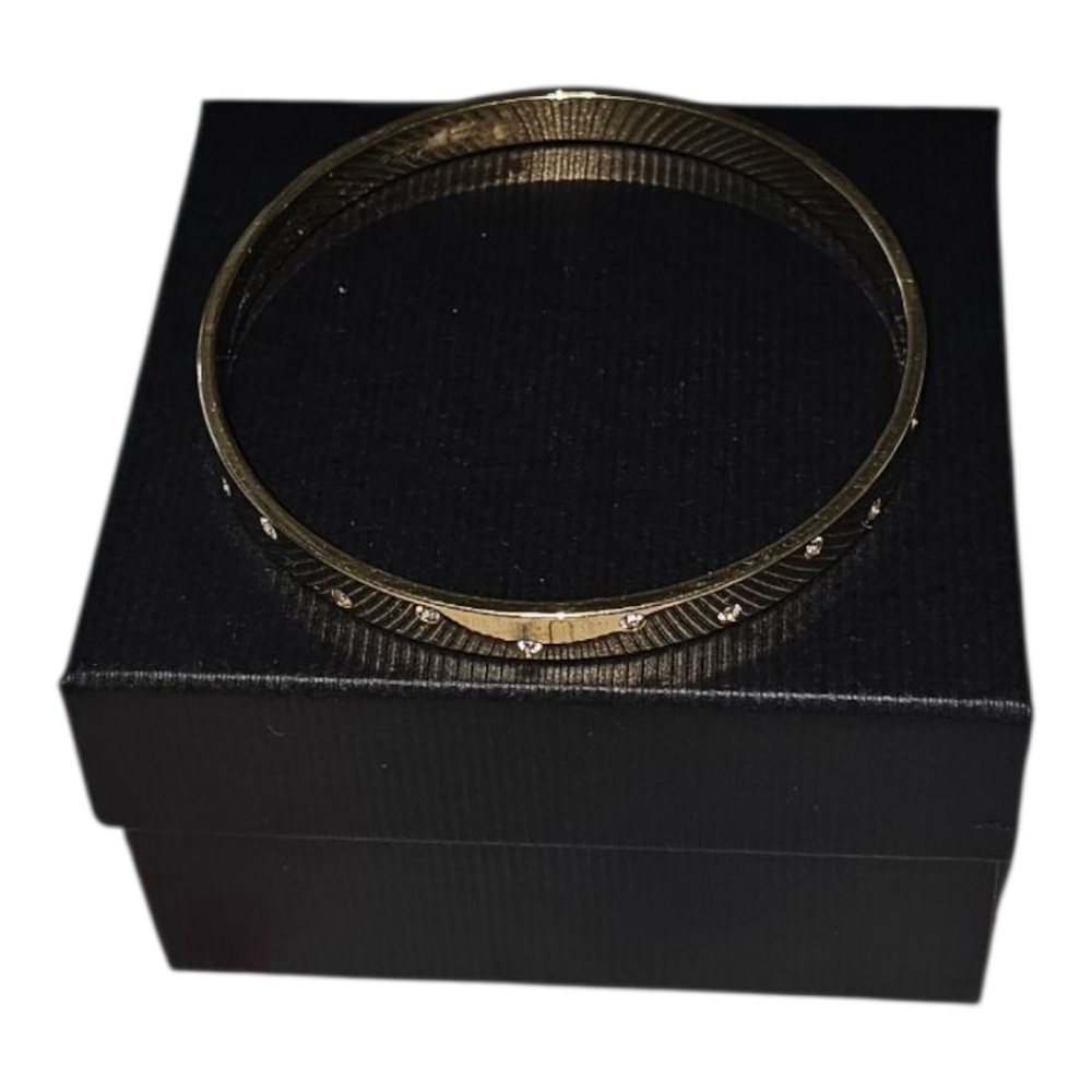 SWAROVSKI Crystals Embedded in Gold Tone Bangle - Picture 4 of 6